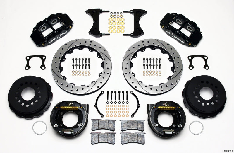 Wilwood Narrow Superlite 4R Rear P-Brk Kit 12.88in Drilled Big Ford Old Style 2.36in Offset - 140-9217-D
