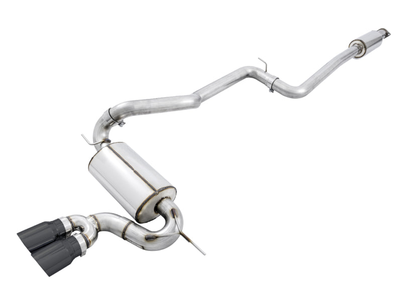 AWE Tuning Ford Focus ST Touring Edition Cat-Back Exhaust - Resonated - Diamond Black Tips - 3020-33040