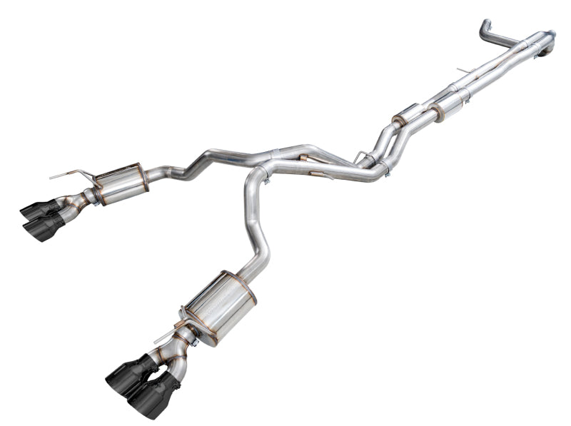 AWE Tuning 2021+ Cadillac Escalade 6.2L ESV 0FG Dual Exit Exhaust System w/ 5in Diamond Blk Tips - 3015-43222