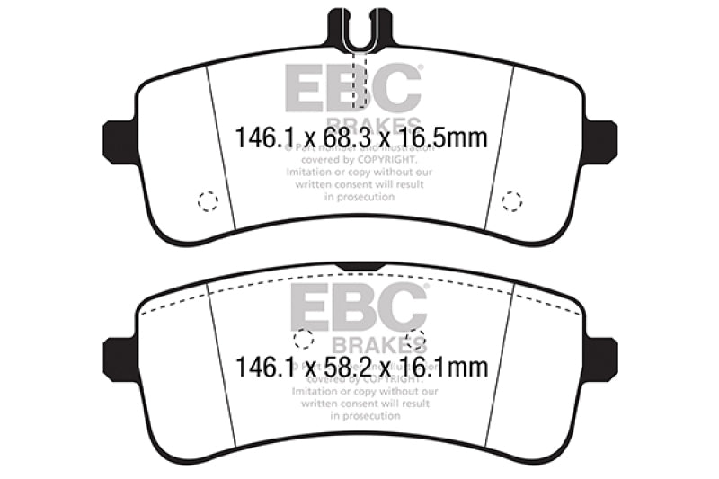 EBC 2015+ Mercedes-Benz C63 S AMG (W205) 4.0L Twin Turbo Redstuff Rear Brake Pads - DP32350C
