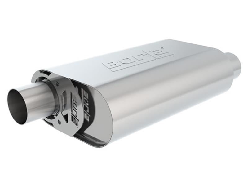 Borla CrateMuffler Stock SBC 283/327/350 ATAK 2.25in Offset/Offset 14inx4.35inx9in Oval Muffler - 400847