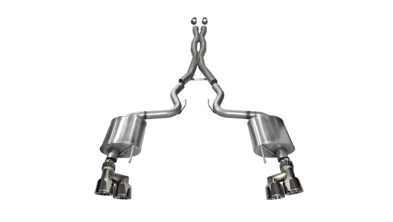 Corsa 2015-2017 Ford Mustang GT 5.0 3in Cat Back Exhaust Polish Quad Tips (Sport) - 14337