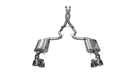 Corsa 2015-2017 Ford Mustang GT 5.0 3in Cat Back Exhaust Polish Quad Tips (Sport) - 14337
