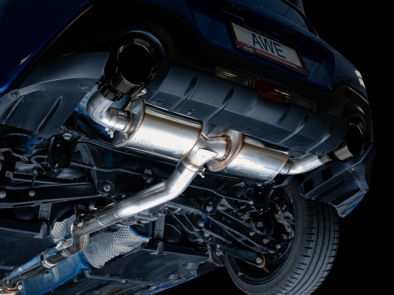 AWE Tuning Subaru BRZ/ Toyota GR86/ Toyota 86 Touring Edition Cat-Back Exhaust- Diamond Black Tips - 3015-33486
