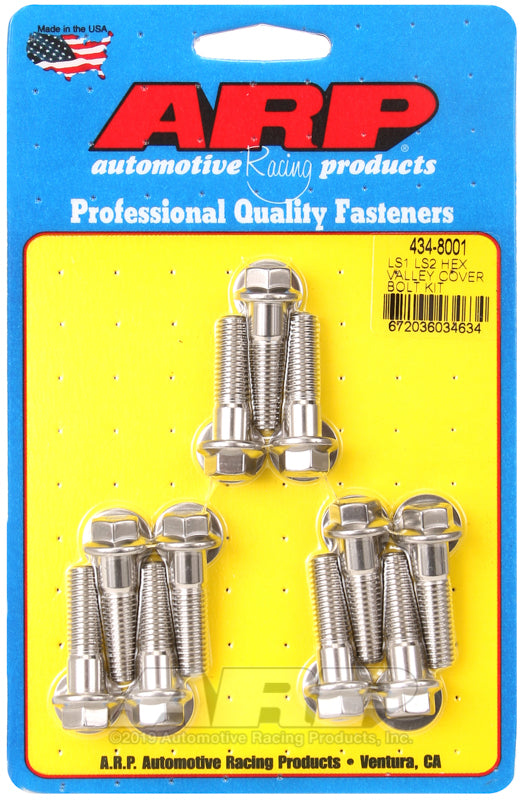 ARP Chevrolet LS1/LS2 SS Hex Valley Cover Bolt Kit - 434-8001