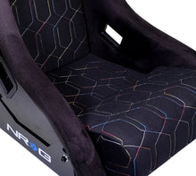 Load image into Gallery viewer, NRG FRP Bucket Seat (Black w/ Multi Color Geometric Pattern) - Large - FRP-300-MGEO-BK