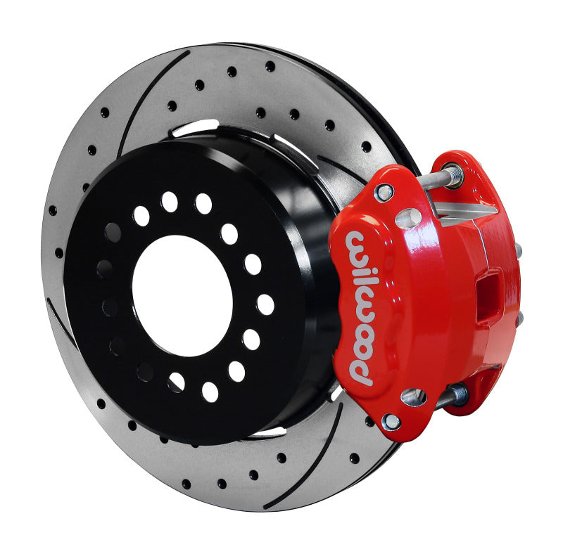 Wilwood D154 P/S P-B Kit Drilled-Red New Big Ford 2.50in Off Staggered Mount - 140-12236-DR