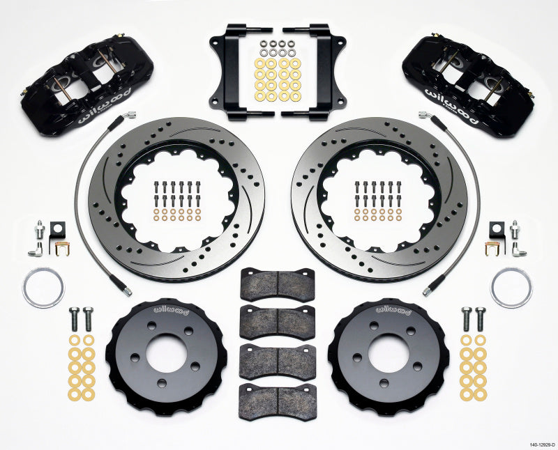 Wilwood AERO6 Front Hat Kit 14.25 Drilled 2008-2009 Pontiac G8 w/Lines - 140-12929-D