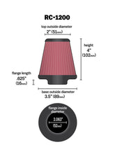 Load image into Gallery viewer, K&amp;N Universal Chrome Filter 2.063in Flange ID x 3.5in Base OD x 2in Top OD x 4in H - RC-1200