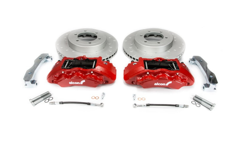 Alcon 2016+ Toyota Tacoma w/ 17in+ Wheels 352x30mm Rotors 6-Piston Calipers Front Brake Kit - Red - ALABKF1551G58