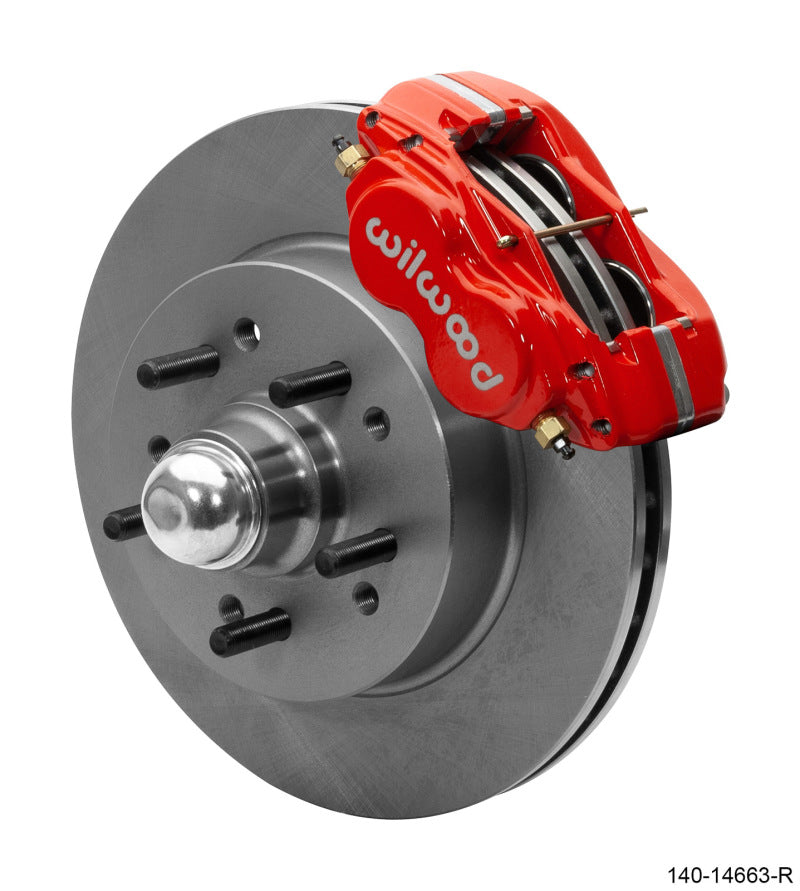 Wilwood Forged Dynalite-M Front Kit 11.5in Red 1 PC Rotor&Hub 58-64 Impala 63-64 Corvette - 140-14663-R