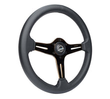 Load image into Gallery viewer, NRG Light Weight Gaming Steering Wheel - Blitz 350mm 3 Rose Gold Spokes Slits - Leather - No Dish - ST-018RG-PR