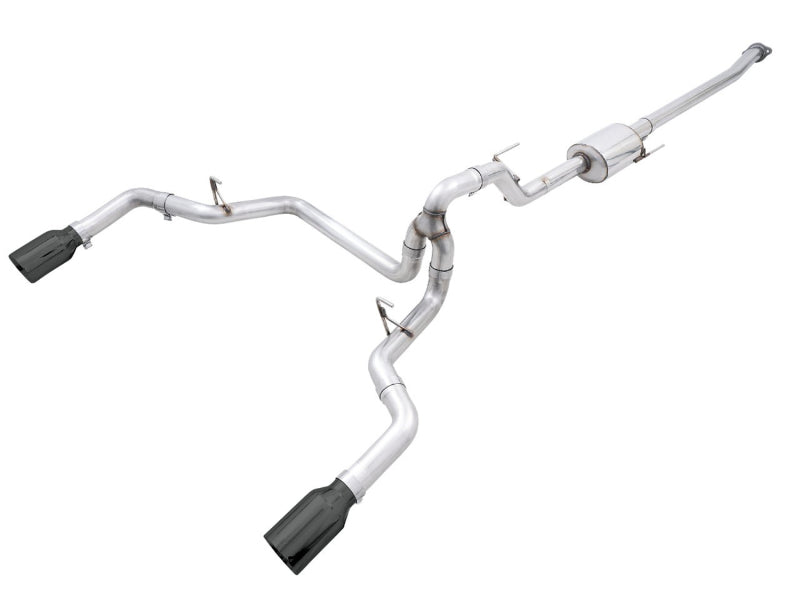 AWE Tuning 0FG 21+ Ford F150 Dual Split Rear Cat-Back Exhaust- 5in Diamond Black Tips - 3015-33119