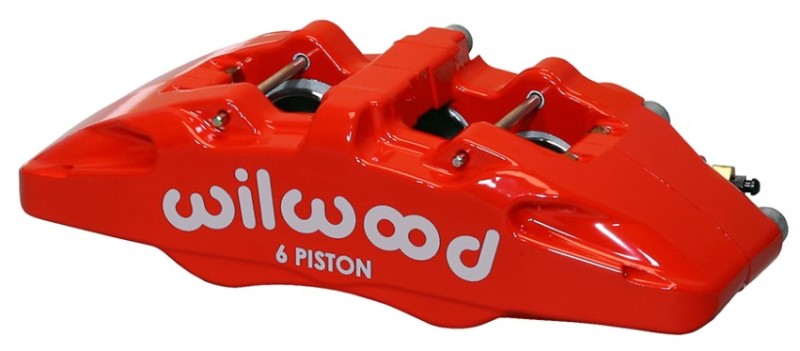 Wilwood Caliper-Forged Dynapro 6 5.25in Mount-Red-R/H 1.62/1.12/1.12in Pistons 0.81in Disc - 120-13434-RD