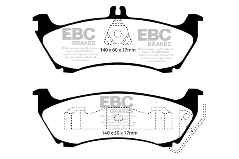 EBC 99-02 Mercedes-Benz M-Class (ML) ML320 3.2 Redstuff Rear Brake Pads - DP31437C
