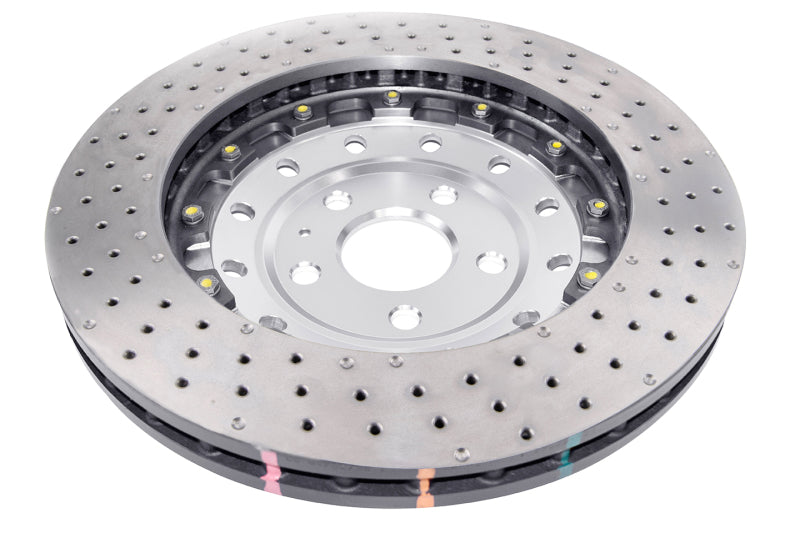 DBA 06-17 Audi RS3 8V Sedan 5000 Fully Assembled 2-Pc Clear Anodized Hat T3 Drilled/Dimpled Rotor - DBA53004SLVXD