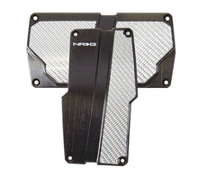 Load image into Gallery viewer, NRG Brushed Aluminum Sport Pedal A/T - Black w/Silver Carbon - PDL-150BK
