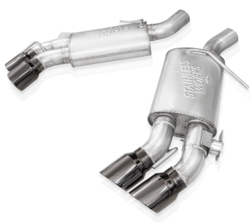 Stainless Works 16-21 Camaro SS 3in Redline SW Connect Axle Back w/Valve - 4in Quad Black Tips - CA16RVMKPRBC