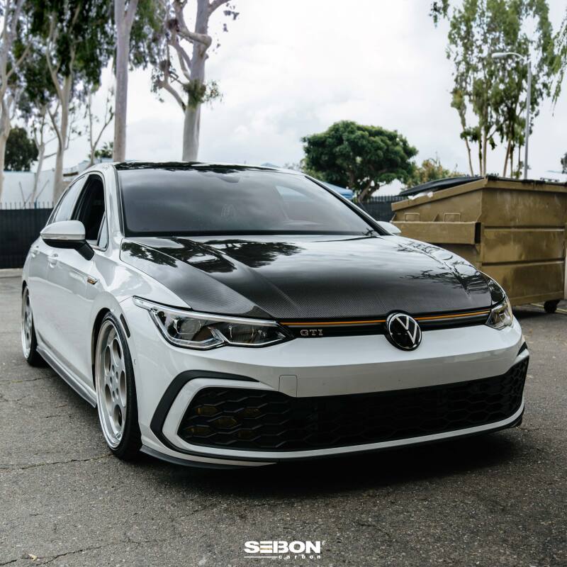 Seibon 22-23 Volkswagen Golf GTI/R OEM Style Carbon Fiber Hood - HD22VWG8-OE