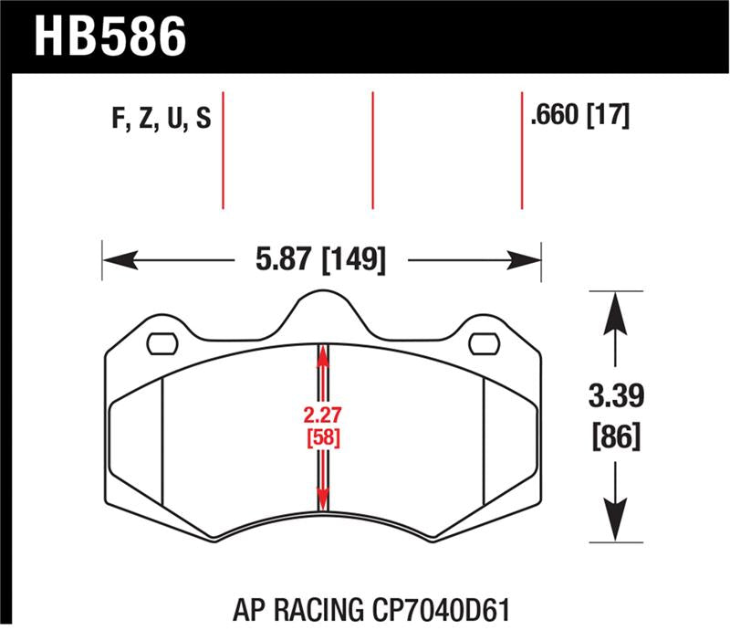 Hawk AP Racing CP7040 Performance Ceramic Street Brake Pads - HB586Z.660