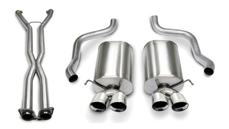 Corsa 06-08 Chevrolet Corvette C6 (A/T) 2.5in Sport Cat-Back Exhaust - 3.5in Black Twin Tips - 14169CB6