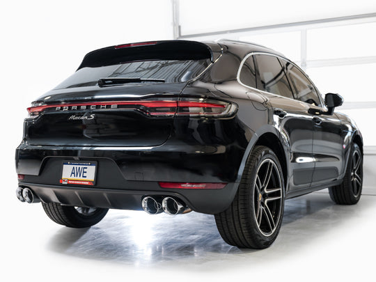 AWE Tuning 19-21 Porsche Macan 3.0T/2.9TT Touring Edition Cat-Back Exhaust w/ Chrome Silver Tips - 3015-42951