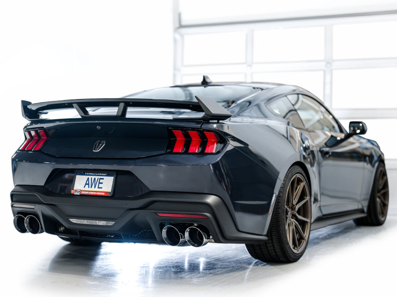 AWE 2024 Ford Mustang Dark Horse S650 RWD SwitchPath Cat-Back Exhaust w/ Quad Chrome Silver Tips - 3025-42375