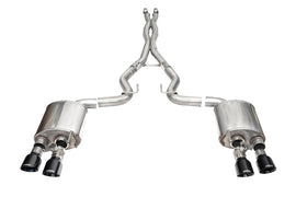 Corsa 24+ Ford Mustang Dark Horse 5.0L 3in Dual Rear Cat-Back w/Twin 4.5in Black PVD Slash Tips - 21265BLK