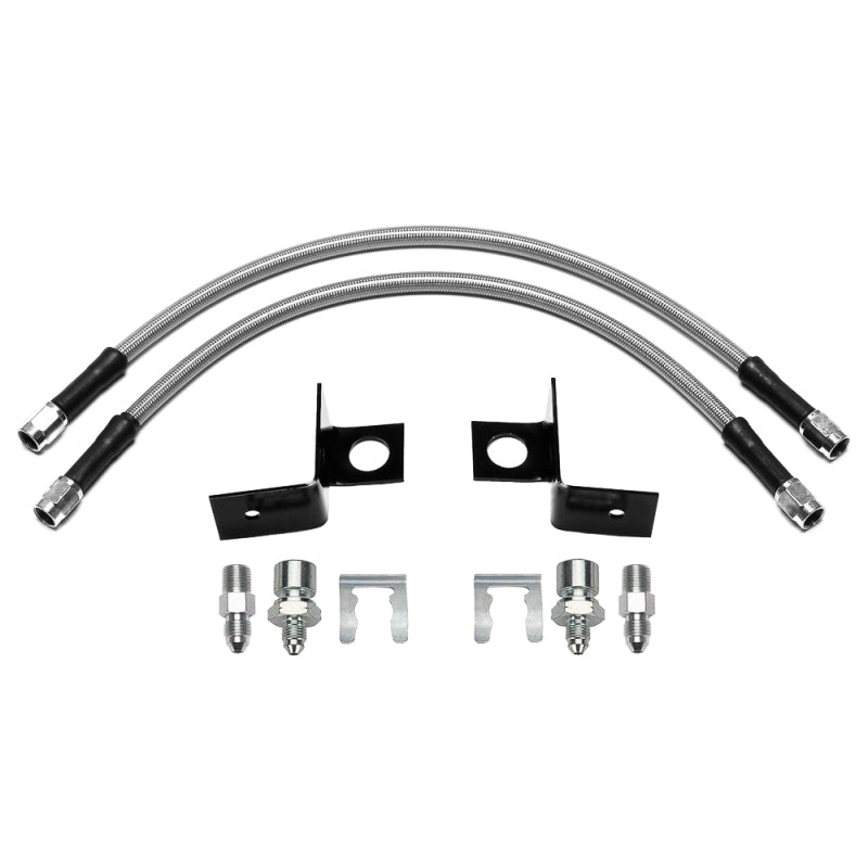 Wilwood flexline kit 14IN -3 hose M1.5 IF 1/8-27 NPT W/BRACKET - 220-17925