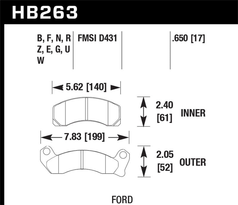 Hawk Performance Ceramic Street Brake Pads - HB263Z.650