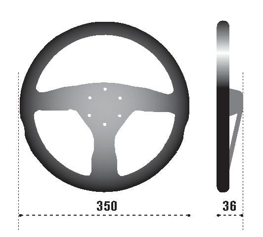 Sparco Steering Wheel 375 Suede Black - 015R375PSN