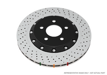 Load image into Gallery viewer, DBA 15-21 Nissan GT-R Nismo Front Left 5000 Series 2-Piece Drilled Rotor w/Black Hat - DBA52379BLKLXD