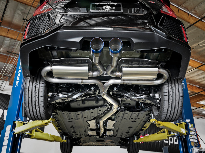 aFe Takeda 3in 304 SS Cat-Back Exhaust System w/ Blue Tips 2017+ Honda Civic Si 4Dr I4 1.5L (t) - 49-36621-L