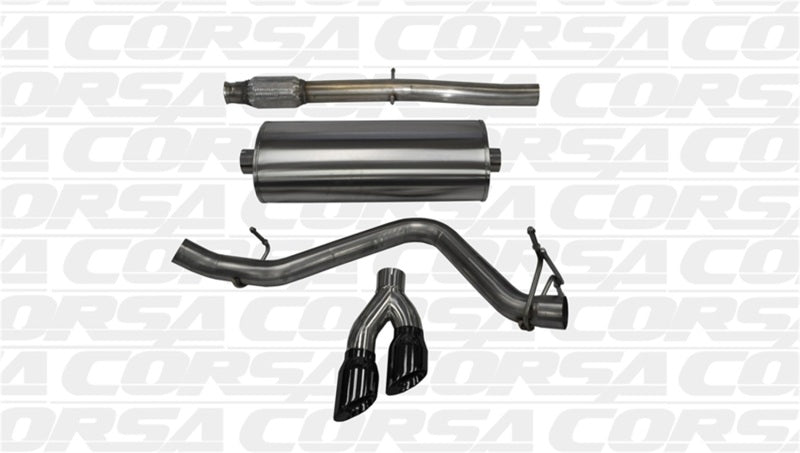 Corsa 14-19 GMC Sierra/Chevy Silv 1500 Crew Cab/Short Bed 5.3L V8 Black Sport Single Side CB Exhaust - 14873BLK
