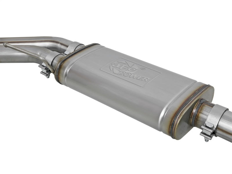 aFe Rebel Series Exht 3in SS Middle Side Exit CB w/ Black Tips 11-14 Ford F150 Ecoboost V6 3.5L (tt) - 49-43078-B