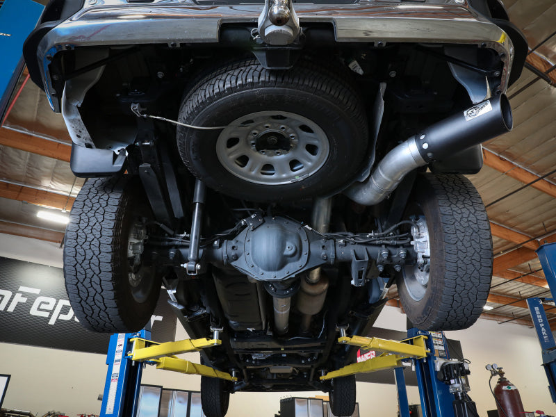 aFe Large Bore-HD 5 IN 409 SS DPF-Back Exhaust System w/Black Tip 20-21 GM Truck V8-6.6L - 49-44125-B