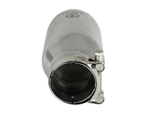 Load image into Gallery viewer, aFe Takeda 304 Stainless Steel Clamp-On Exhaust Tip 2.5in. Inlet / 4in. Outlet / 8in. L - Polished - 49T25404-P08