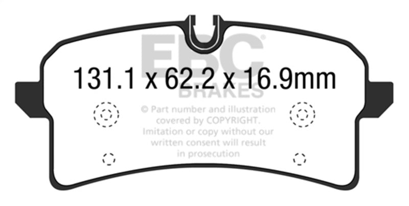 EBC 2015+ Porsche Macan GTS 3.0TT Redstuff Rear Brake Pads - DP32204C