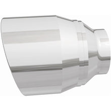 Load image into Gallery viewer, MagnaFlow Tip Stainless Double Wall Round Single Outlet Polished 4.5in DIA 2.5in Inlet 5.75in Length - 35224
