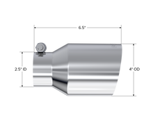 Load image into Gallery viewer, MBRP Universal T304 SS Tip 4in OD/2.5in Inlet/6.5in L - T5176