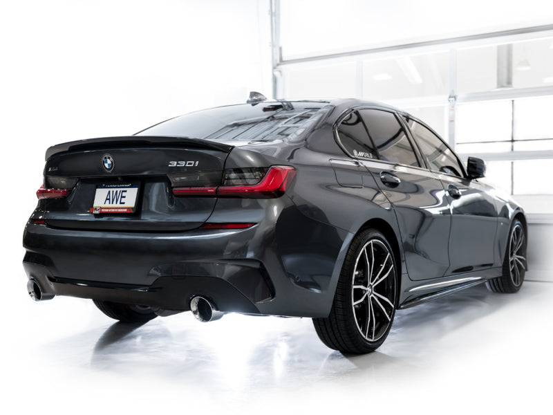 AWE Tuning 19-23 BMW 330i / 21-23 BMW 430i Base G2X Track Edition Axle-Back Exhaust - Chrome Silver - 3020-32429