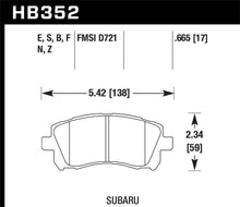 Load image into Gallery viewer, Hawk 02-03 WRX / 98-01 Impreza / 97-02 Legacy 2.5L / 98-02 Forester 2.5L D721 HPS Street Front Brake - HB352F.665