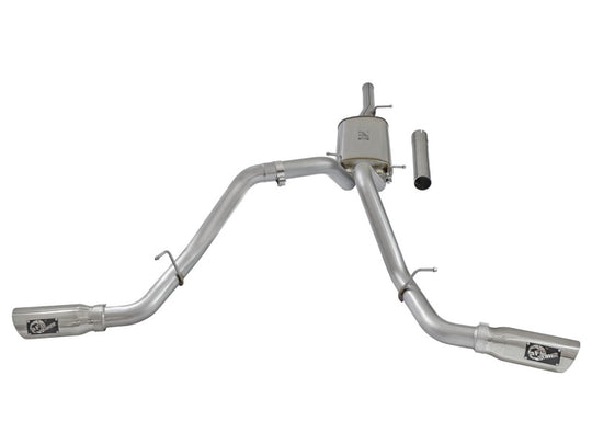 aFe MACH Force-Xp 3in CB SS Dual Exhaust w/Polished Tips 09-16 GM Silverado/Sierra 4.3L/4.8L/5.3L - 49-44071-P