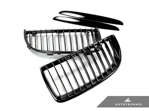 AutoTecknic Gloss Black Front Grille Set - BMW E90 Sedan | E91 Wagon | 3-Series