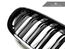 Load image into Gallery viewer, AutoTecknic Dual-Slats Gloss Black Front Grille Set - BMW F10 5-Series | M5