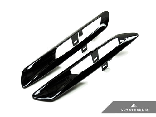 AutoTecknic Replacement Glazing Black Fender Light Trims - BMW F10 Sedan | F11 Wagon | 5-Series