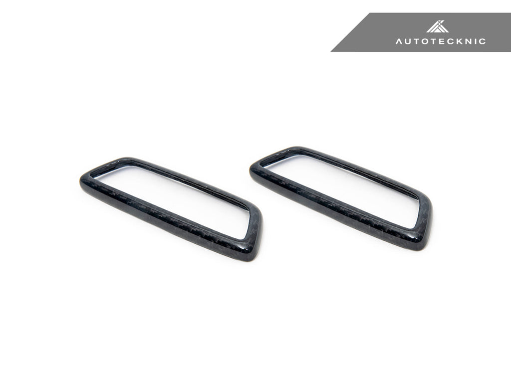 AutoTecknic Dry Carbon Front Seat Illuminated Emblem Surround Set - BMW M