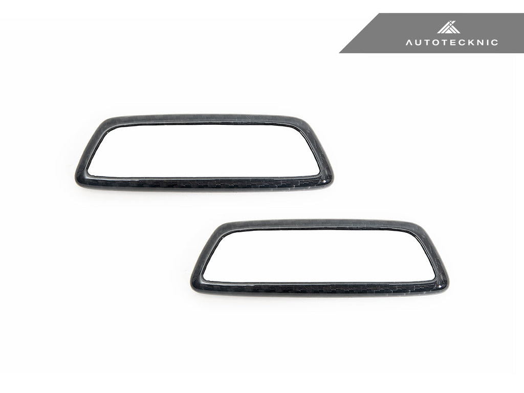 AutoTecknic Dry Carbon Front Seat Illuminated Emblem Surround Set - BMW M