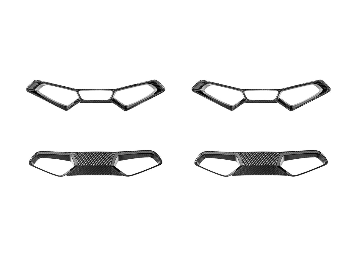 AutoTecknic Dry Carbon Fiber Seat Belt Outlet 4-Piece Front + Rear Cover Set - BMW G8X M2 / M3 / M4