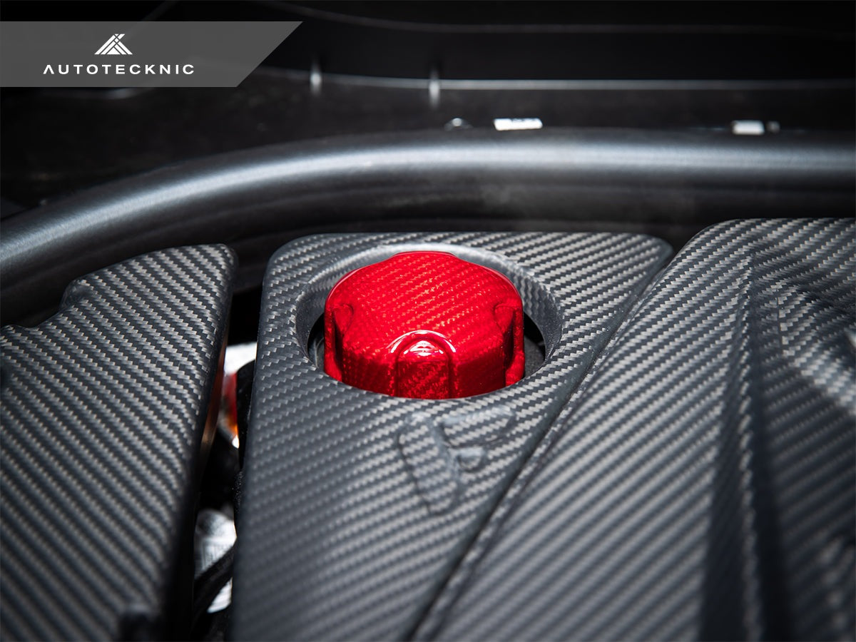 AutoTecknic Dry Carbon Charge Cooler Tank Cap Cover - BMW F87 M2 Competition / M2 CS